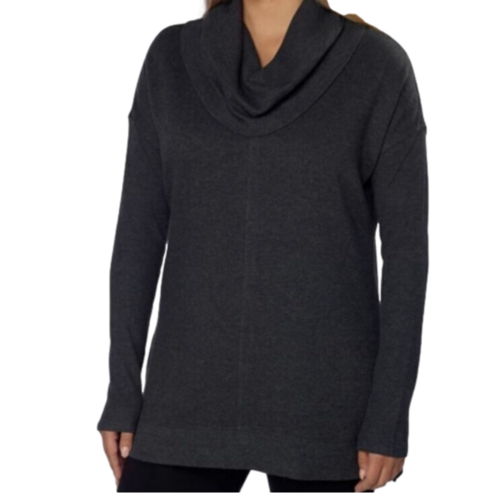 Marc New York MNY Slouchy Charcoal Gray Cowl Neck Long Sleeve Sweater Size Large